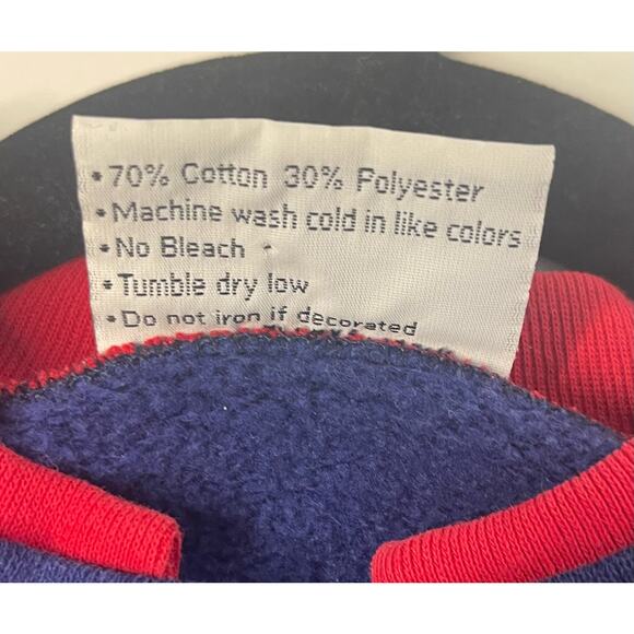 Vintage 80/90s Artisans Deisgns USA Blue/Red Cardinal Cardigan Size Sm-Med - Picture 9 of 10